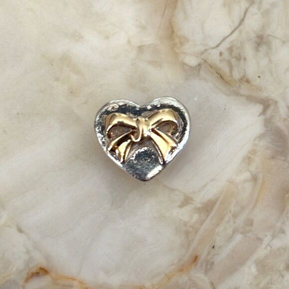 Michael Hill 925 Sterling Silver & 10K Gold Heart & Ribbon Charm Bead - Picture 4 of 5